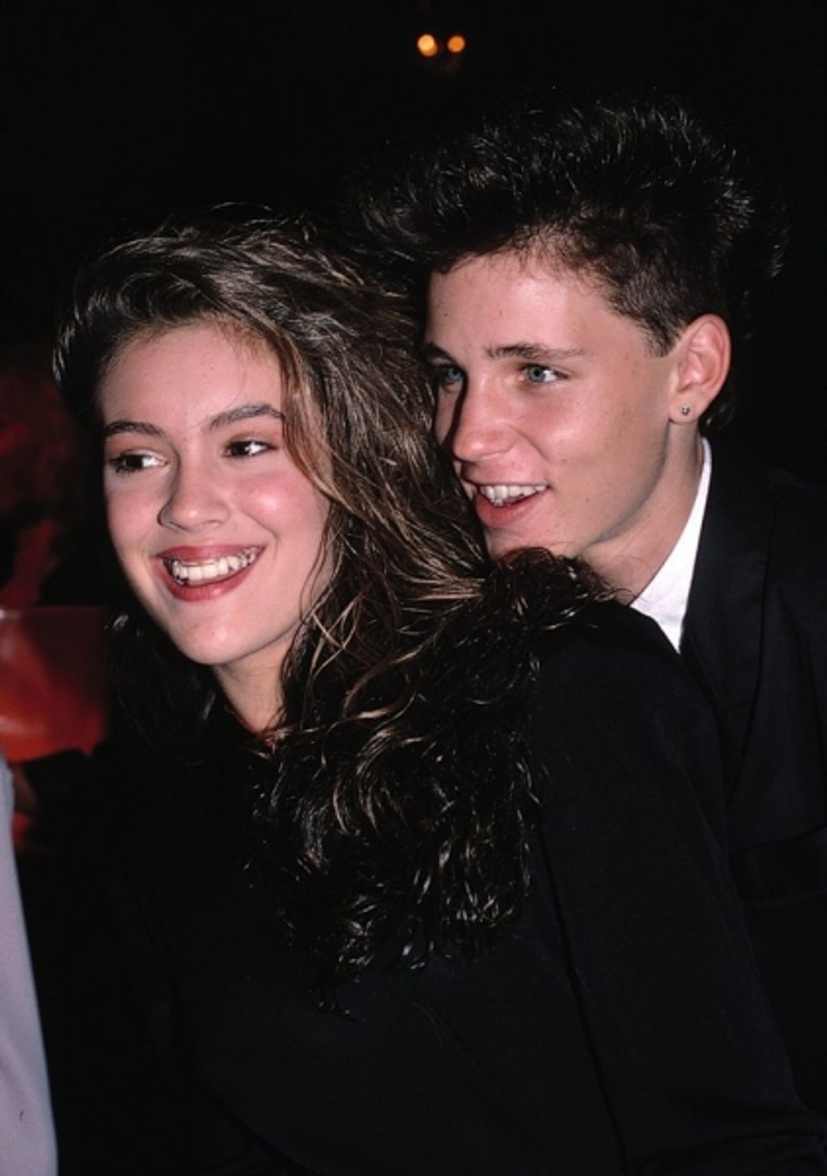  Corey Haim and Alyssa Milano at 