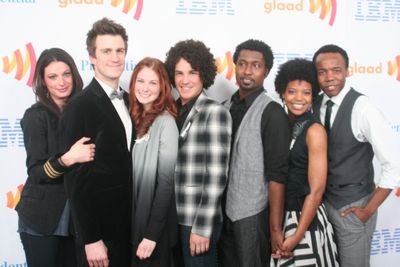 Jackie Burns, Gavin Creel, Allison Case, John Moauro, Brandon Pearson, Chasten Harmon Photo