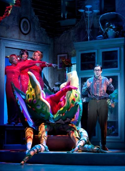 Christopher Kale Jones as Seymour with (background L to R) Felicia Curry, Kara-Tameik Photo