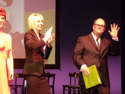 Julie Halston and Brad Oscar Photo