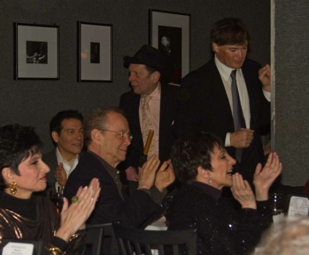 Michael Feinstein, Joel Grey and Liza Minnelli Enjoying the Entertainment at Cast Party at 