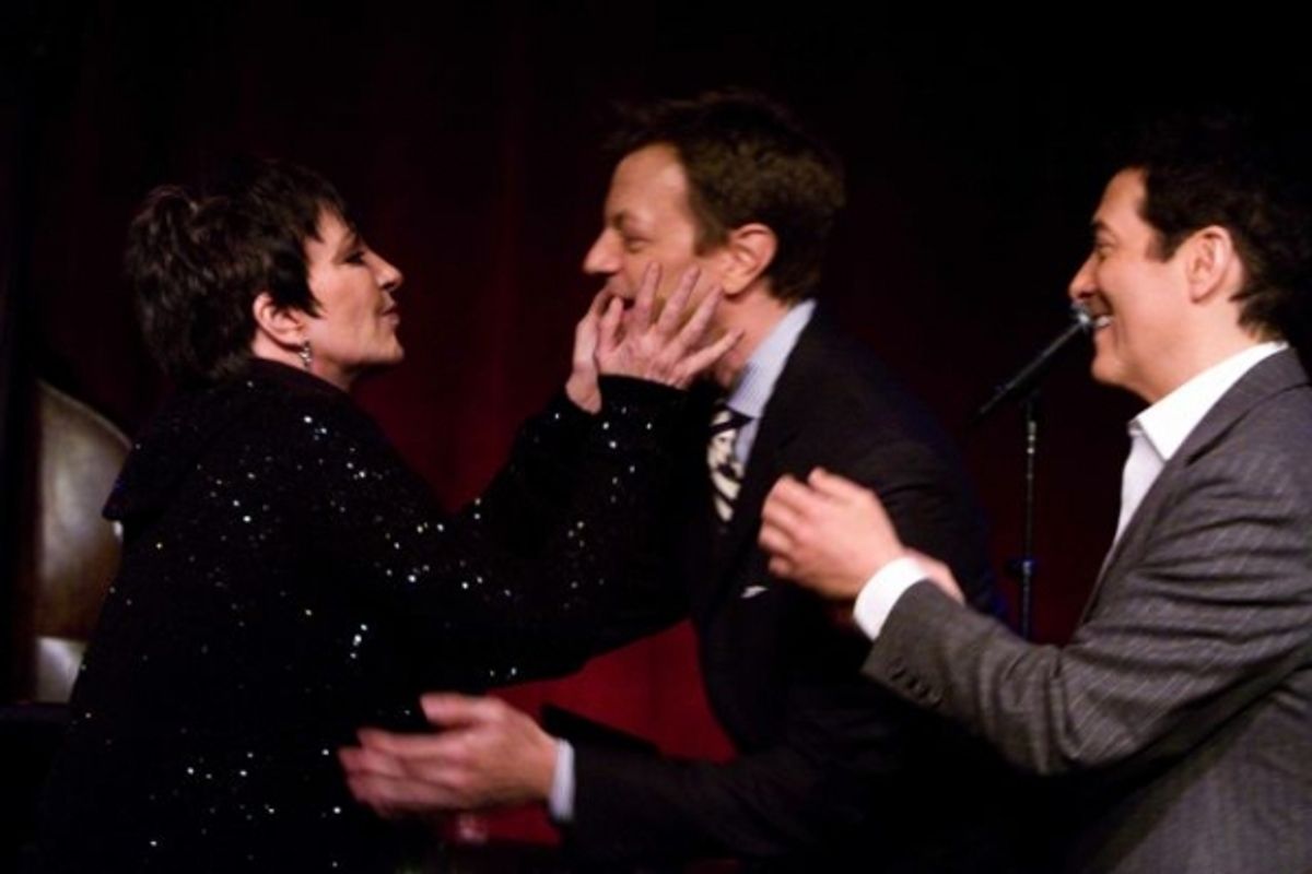 Liza Minnelli, Jim Caruso and Michael Feinstein at 
