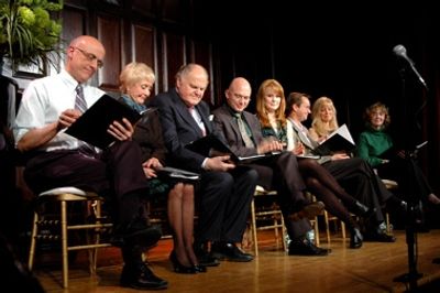 Tom Viola, Jane Powell, George S. Irving, Michael Cerveris, Kate Baldwin, Michael Rie Photo