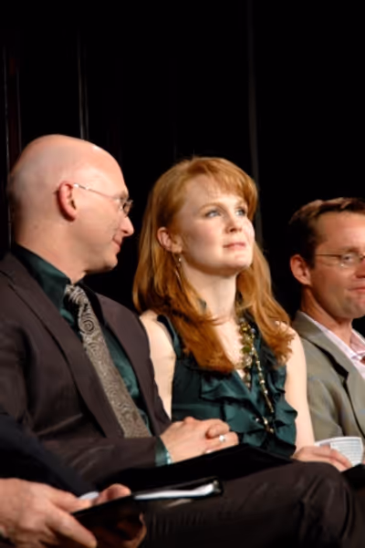 Michael Cerveris, Kate Baldwin, and Michael Riedel Photo