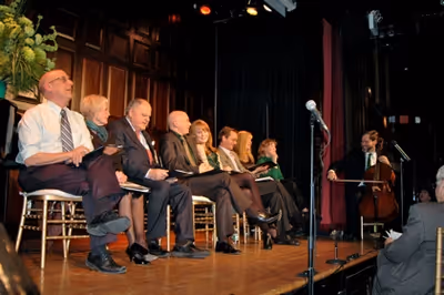The Cast and Audience with David Staller on Cello lead the audience in Danny Boy Photo