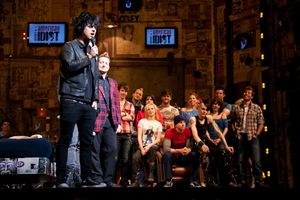 Billie Joe Armstrong, Tre Cool and AMERICAN IDIOT Cast Photo
