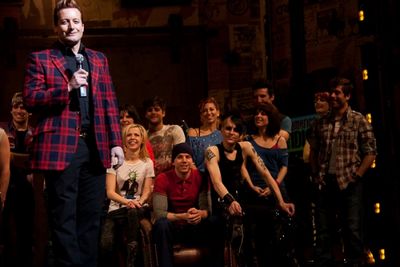 Tre Cool and AMERICAN IDIOT Cast Photo
