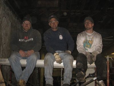 Andy Batt, Jason Sudy, David Thonnings at the end of Day 1 Photo