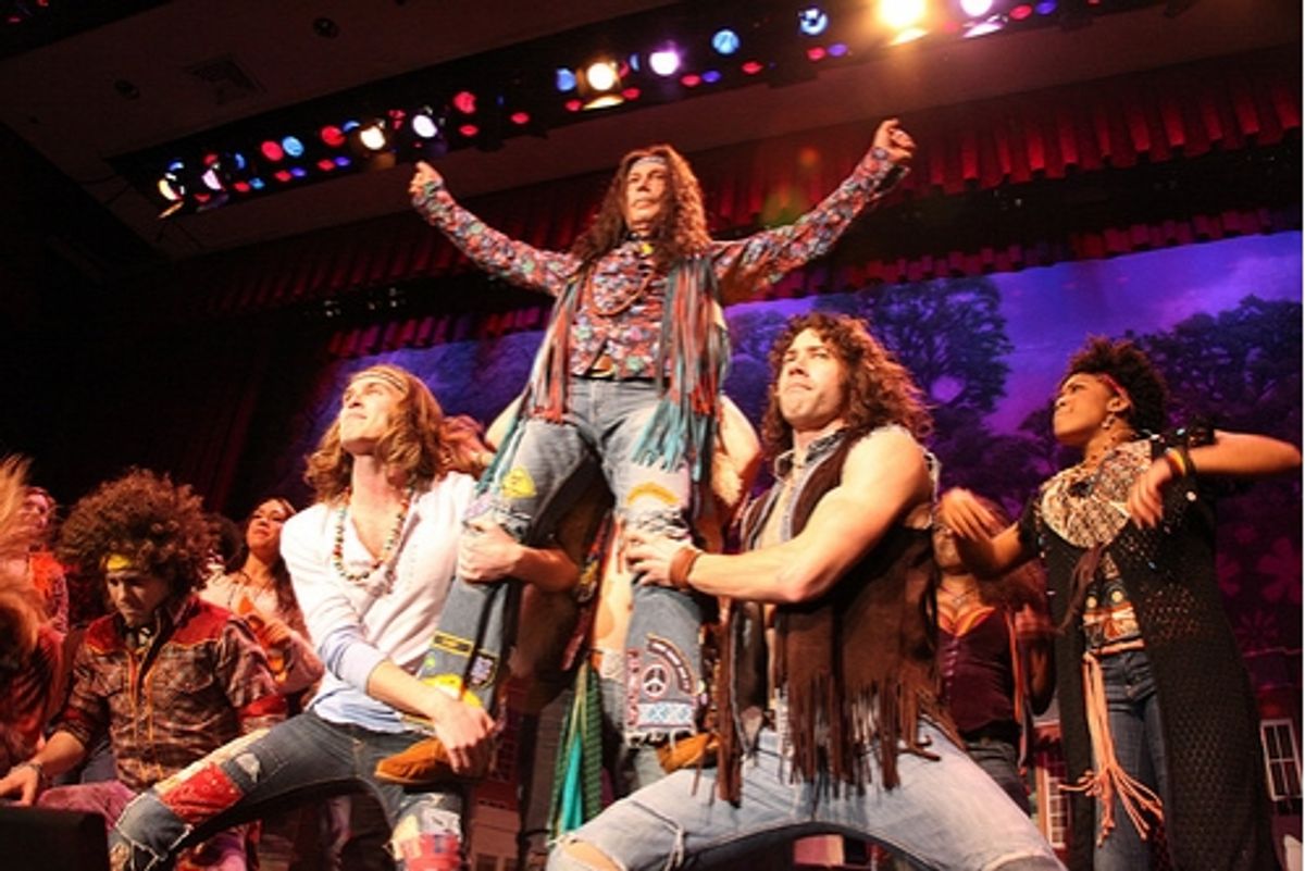 Kyle Riabko, Mayor Michael Bloomberg, Ace Young and HAIR Cast at 