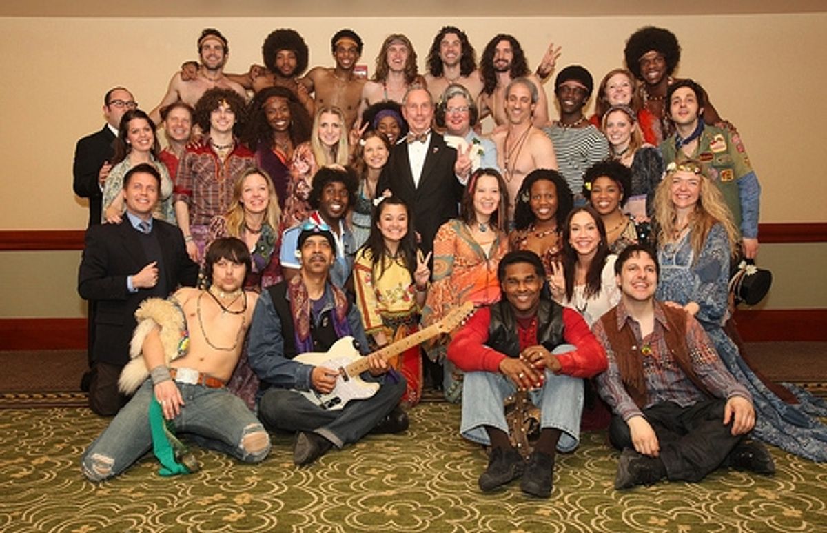 HAIR Cast with Mayor Michael Bloomberg at 