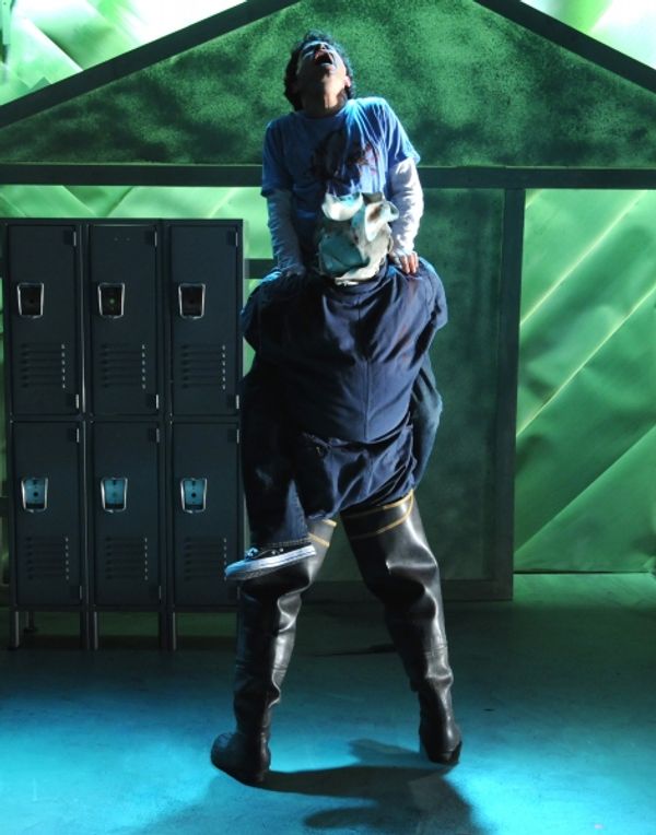 TOM MYERS holding up CARLO ALBAN Photo