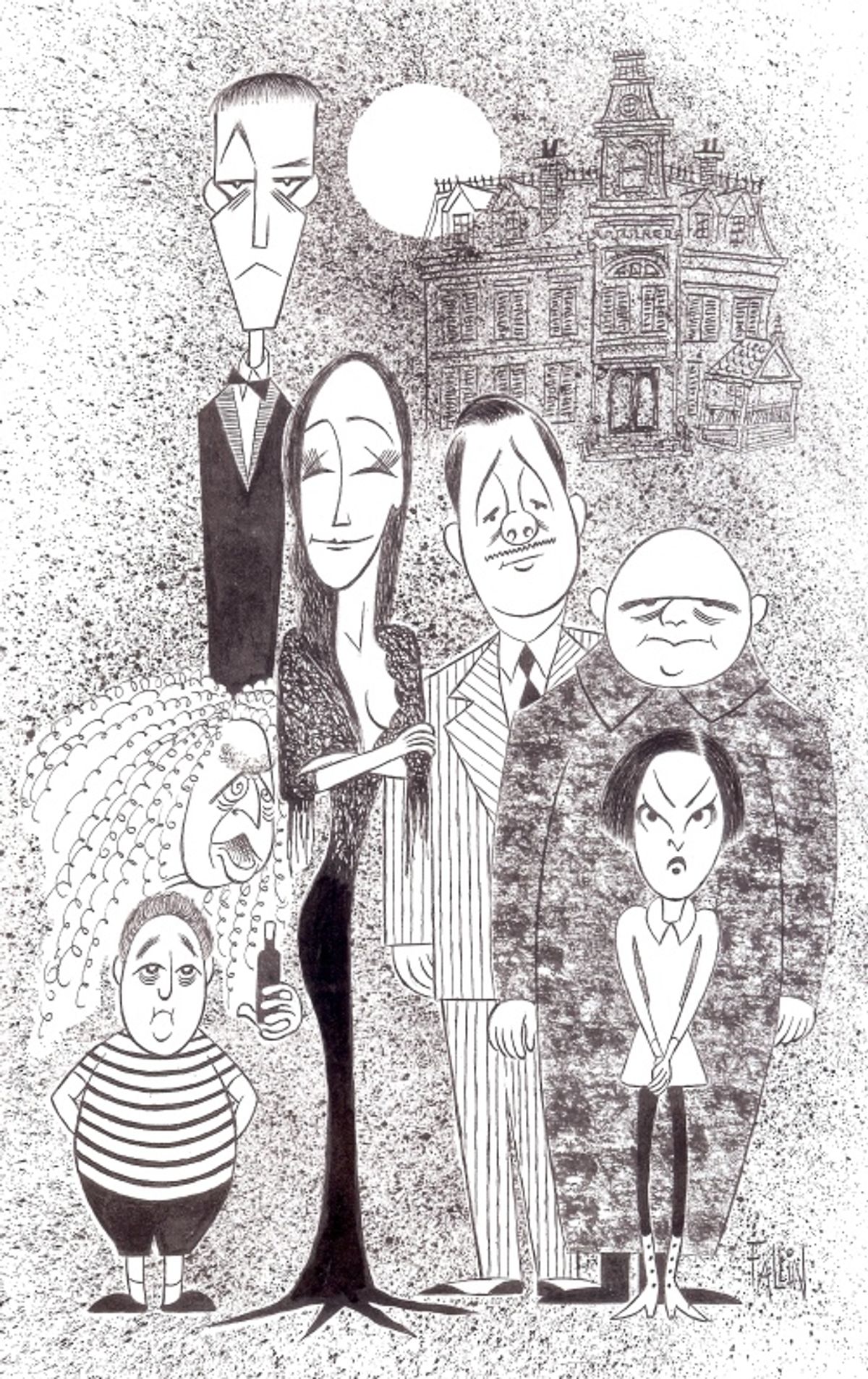 Adam Riegler, Jackie Hoffman, Zachary James, Bebe Neuwirth, Nathan Lane, Kevin Chamberlin, and Krysta Rodriguez in THE ADDAMS FAMILY at 