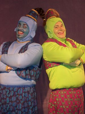 Jordan Stocksdale as the Genie of the Ring and Jeremy Trammelle as the Genie of the Lamp @ BroadwayWorld Jordan Stocksdale as the Genie of the Ring and Jeremy Trammelle as the Genie of the L Photo