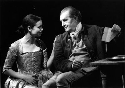 Yvonne Woods as Peggy and Corin Redgrave as Benedict Arnold in the Alley TheatreÃ¢® Photo