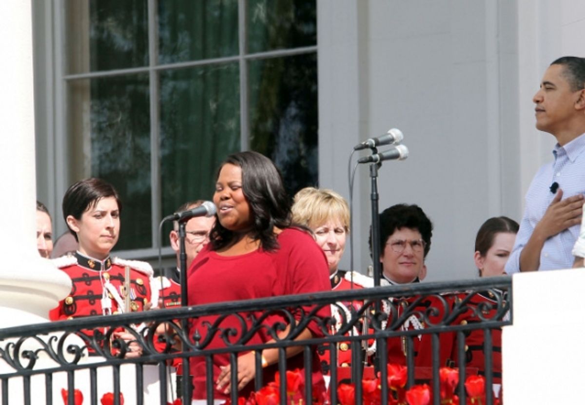 Amber Riley and President Barack Obama at 