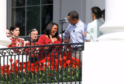 Amber Riley and President Barack Obama Photo