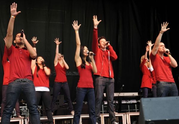 Dijon Talton, Jenna Ushkowitz, Heather Morris, Naya Rivera, Cory Monteith, Dianna Agr Photo