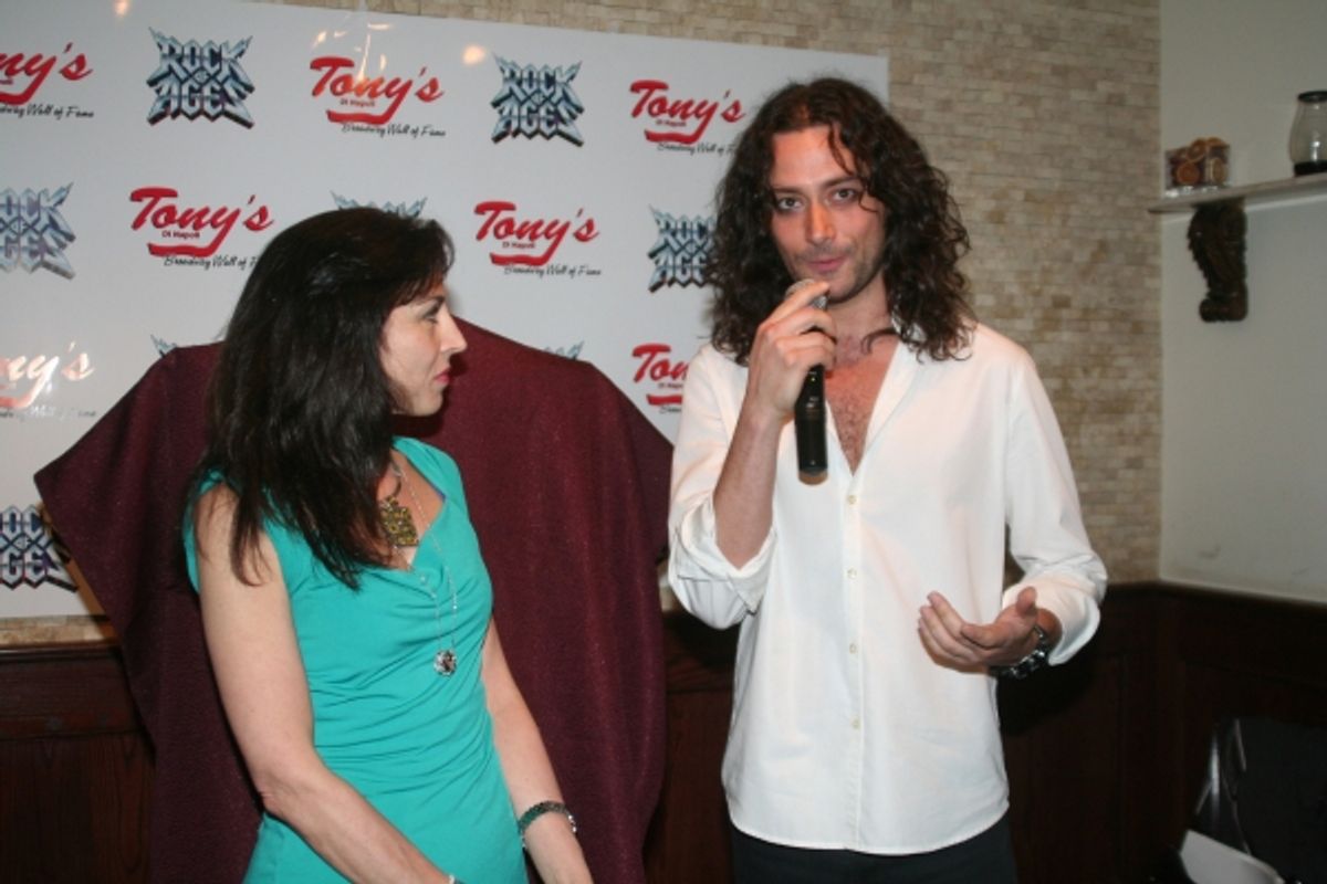 Host Valerie Smaldone and Constantine Maroulis at 