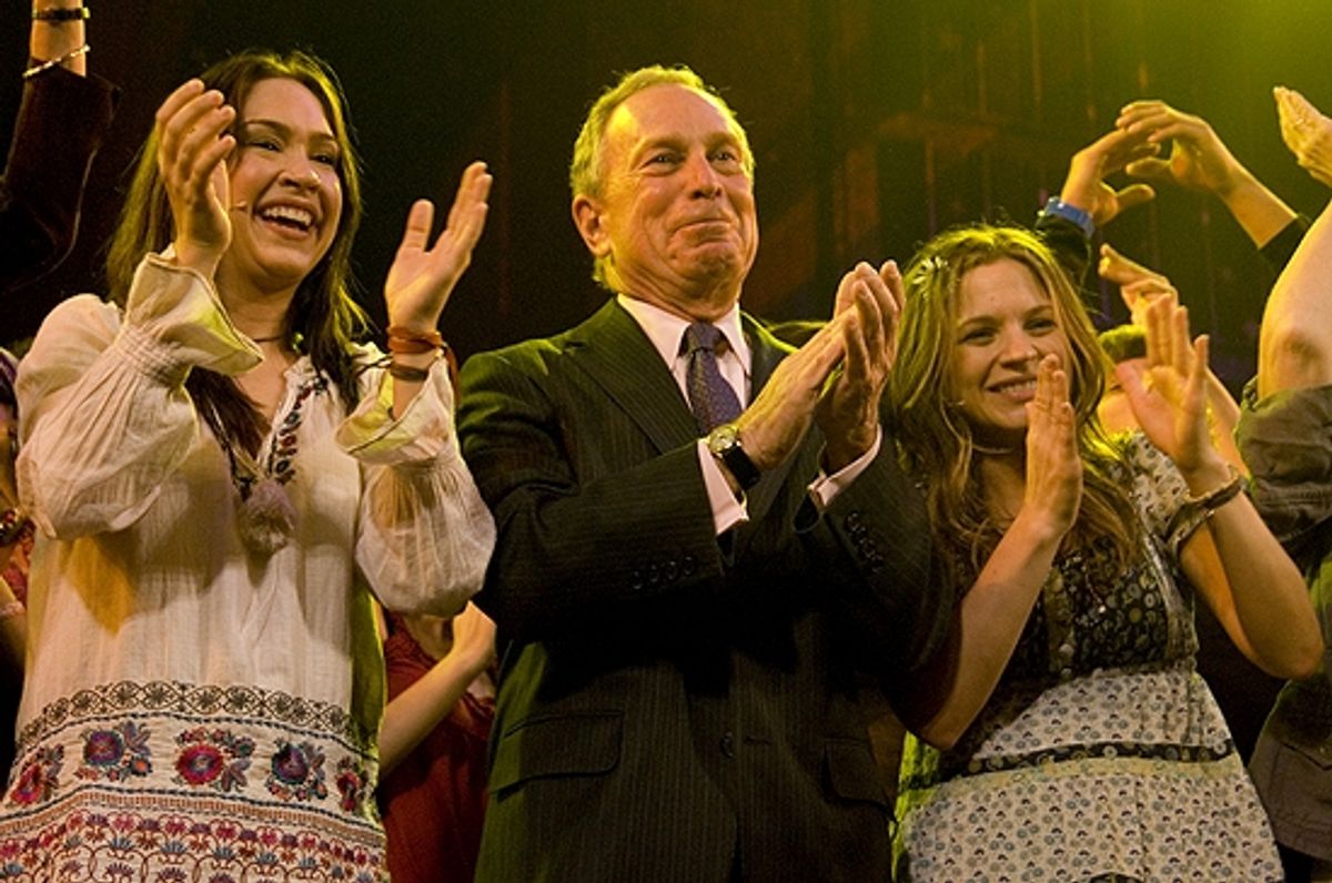 Diana DeGarmo, Mayor Michael Bloomberg and Vanessa Ray at 