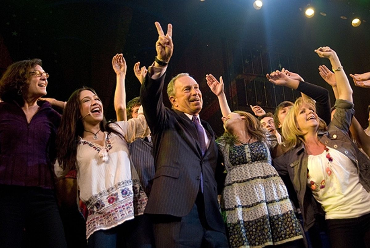 Diana DeGarmo, Mayor Michael Bloomberg and Vanessa Ray at 