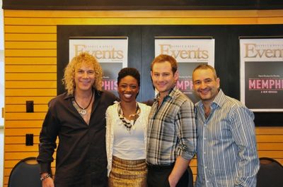David Bryan, Montego Glover, Chad Kimball and Joe DiPietro Photo