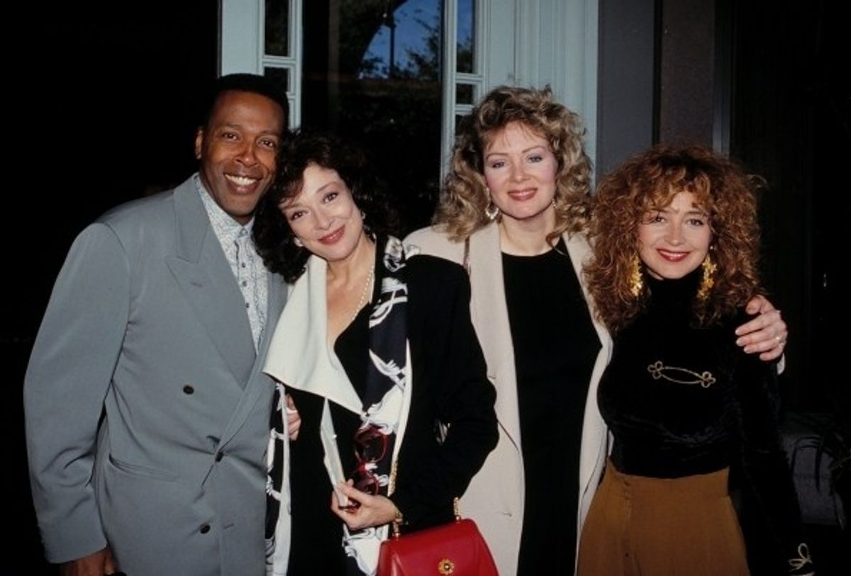 Meshach Taylor, Dixie Carter, Jean Smart and Annie Potts of DESIGNING WOMEN at the NATPE TV Convention  New Orleans. January 14, 1991 c. Walter McBride / Retna Ltd. at 