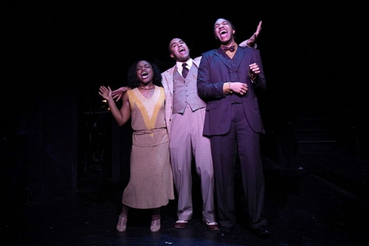 Kenita Miller as Zora , Josh Tower as Langston Hughes and Jordan Barbour
 at 