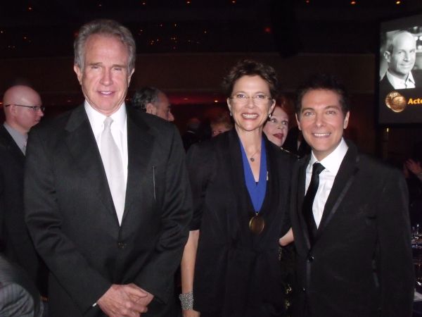 Warren Beaty, Annette Benning and Michael Feinstein Photo