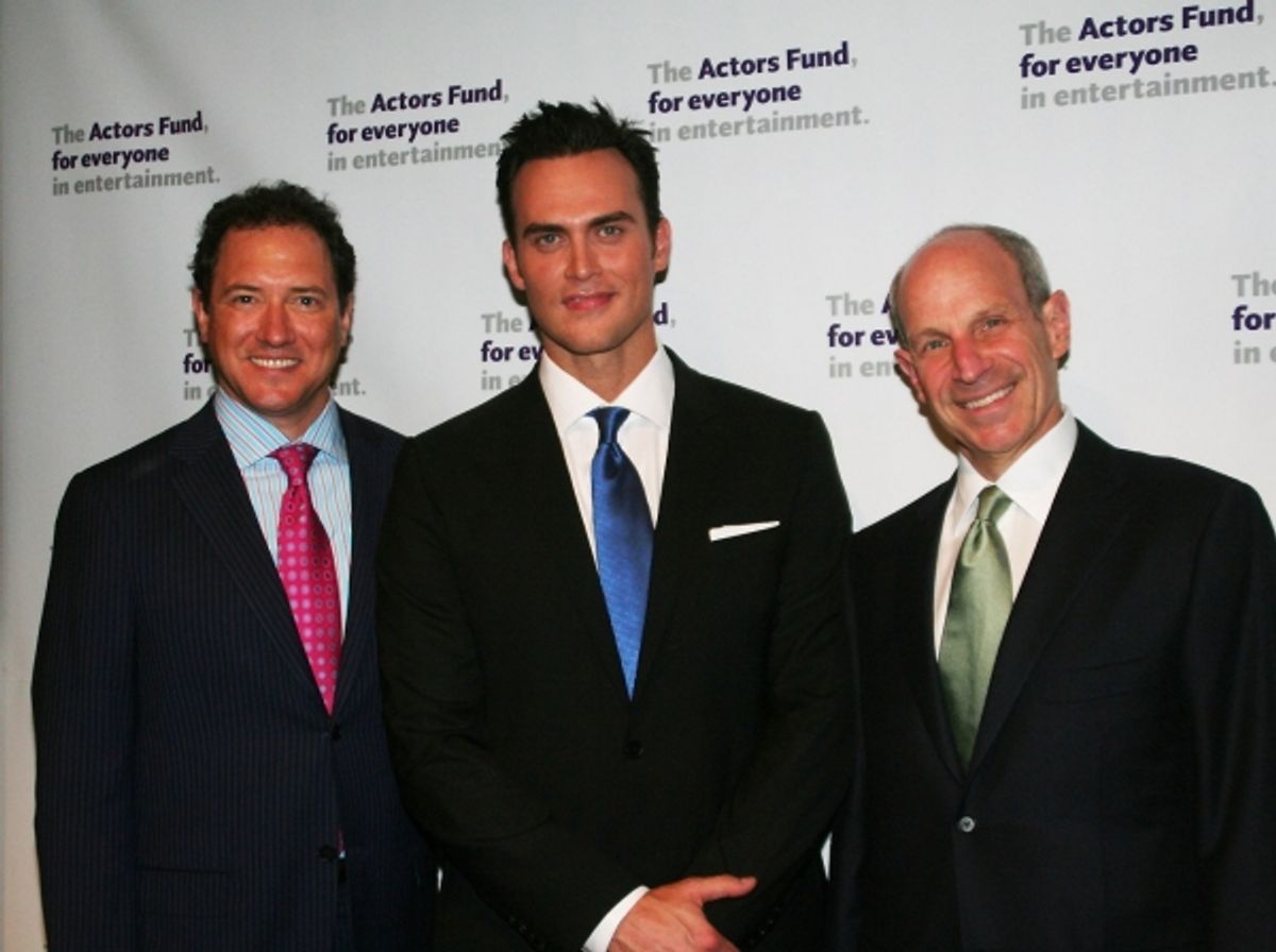 Kevin McCollum, Cheyenne Jackson and Jonathan Tisch at 