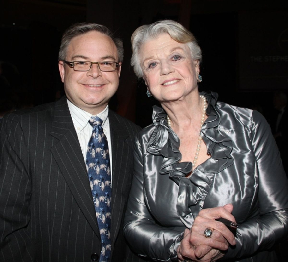 Angela Lansbury with Signature Theatre Subscription member George Schubert at 