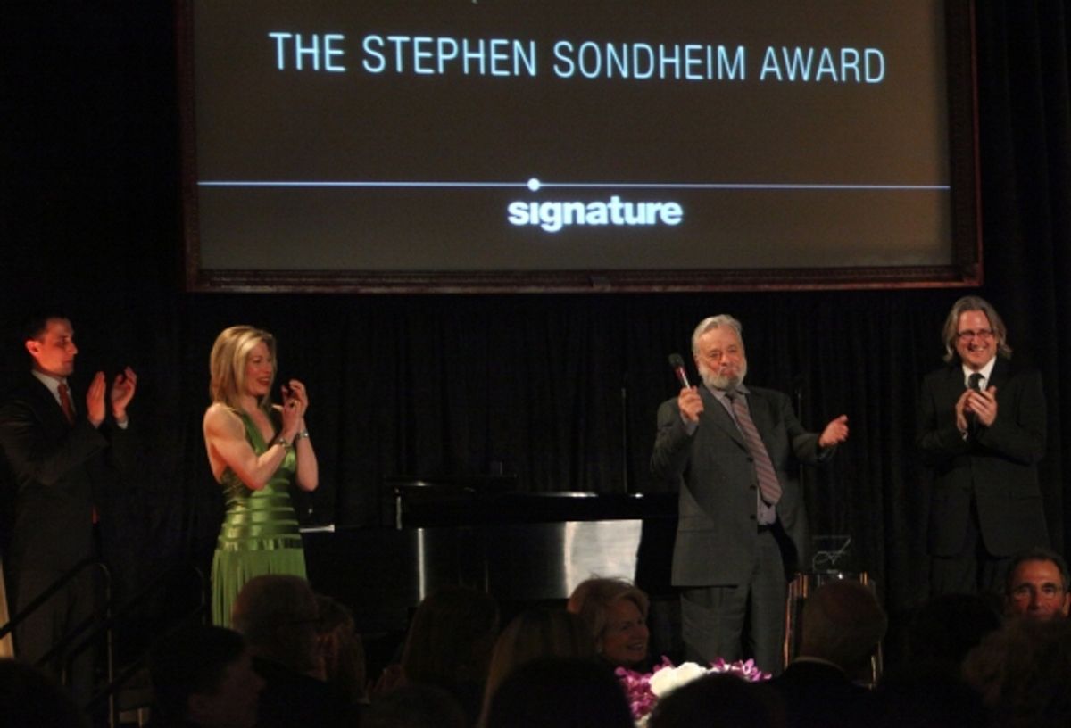 Marin Mazzie, Stephen Sondheim and Eric Schaeffer at 