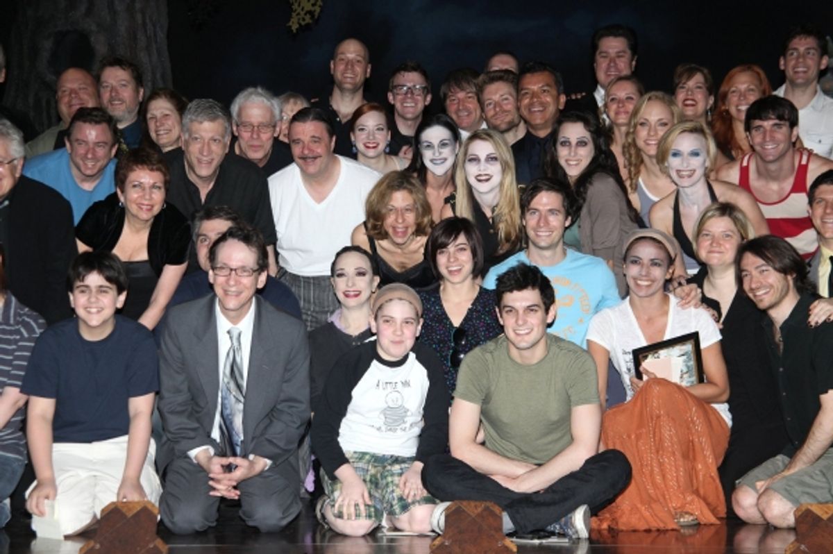 Bebe Neuwirth and Nathan Lane and the company of THE ADDAMS FAMILY at 