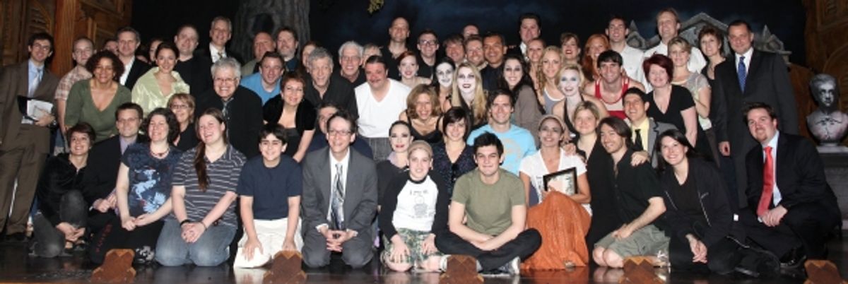 Bebe Neuwirth and Nathan Lane and the company of THE ADDAMS FAMILY at 
