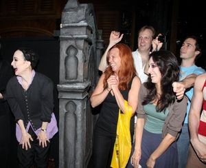 Bebe Neuwirth, Carolee Carmello and ADDAMS FAMILY Company Photo