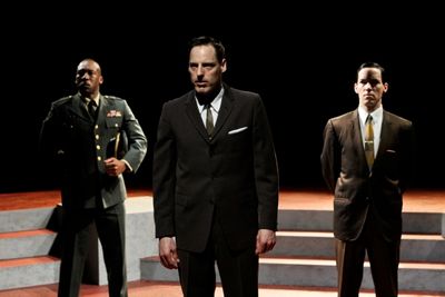 Marcel Davis as Westmoreland, Evan Whitfield as Henry V, and David S. Hogan Photo