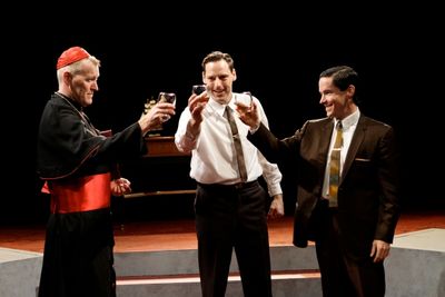 James Lapan as Canterbury, Evan Whitfield as Henry V, and David S. Hogan Photo