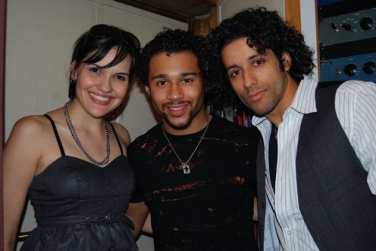 Denisse Ambert with Corbin Bleu and CD Creative & Executive Producer Luis Salgado at 