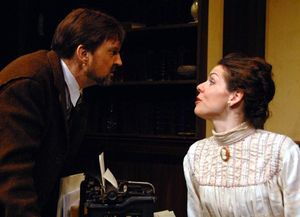 Warren Kelley as Bernard Shaw and Claire Warden Photo