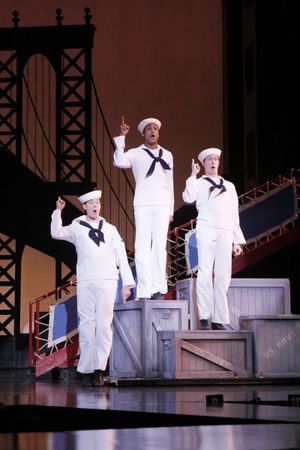Newly-arrived sailors Ozzie (Greg McCormick Allen, left), Gabey (Joe Aaron Reid, center) and Chip (Matt Owen, right) are ready for New York and 24 hours On The Town @ BroadwayWorld Newly-arrived sailors Ozzie (Greg McCormick Allen, left), Gabey (Joe Aaron Reid, cent Photo