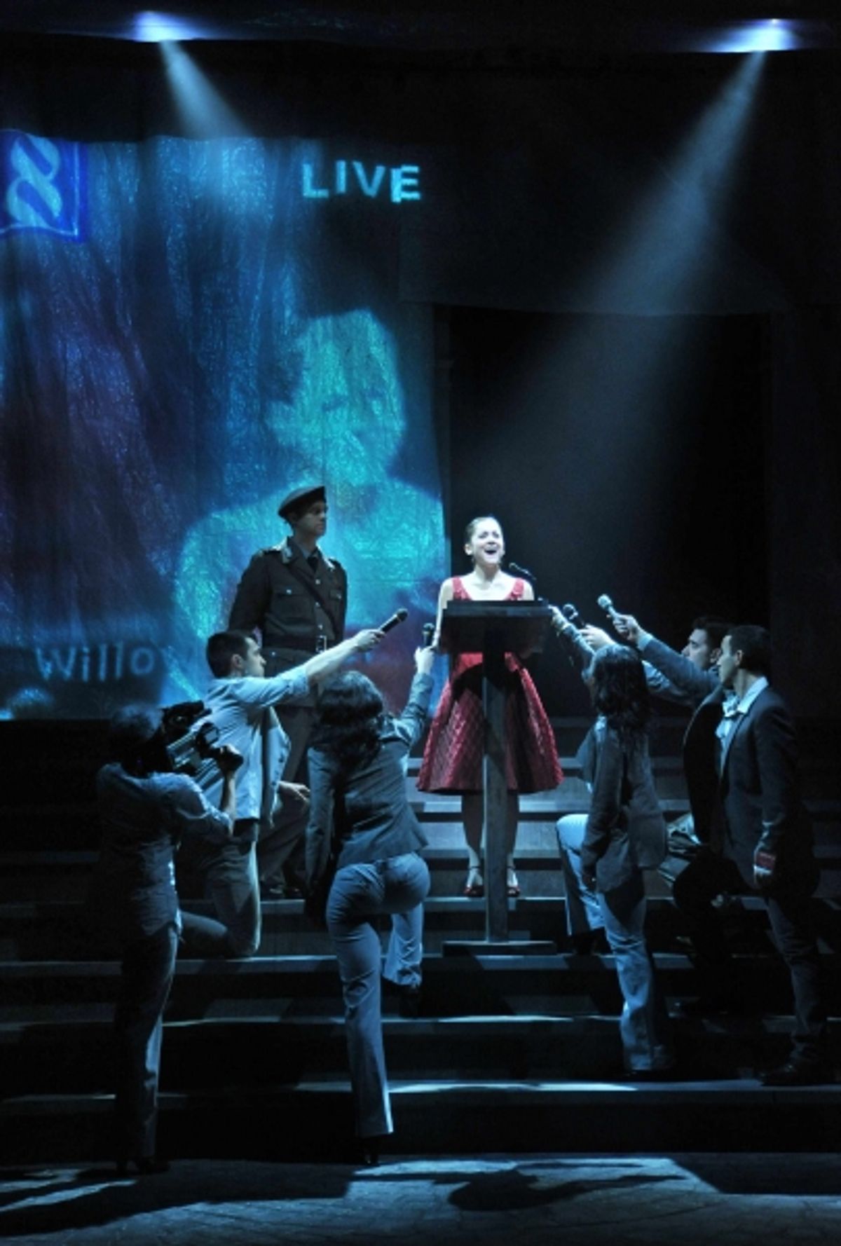 Andrea Goss, Colin Hanlon (in uniform) and company at 