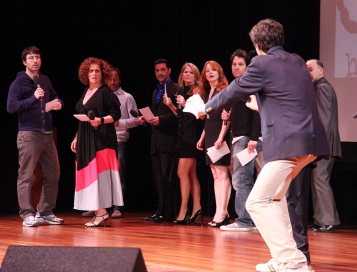 Mary Testa, David Alan Basche, Kelli O'Hara, Lauren Ambrose, Paul Rudd at 