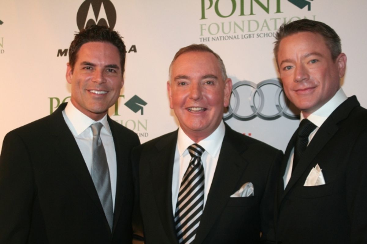 Jorge Valencia, Point Foundation Founders Bruce Lindstrom and Carl Strictland at 