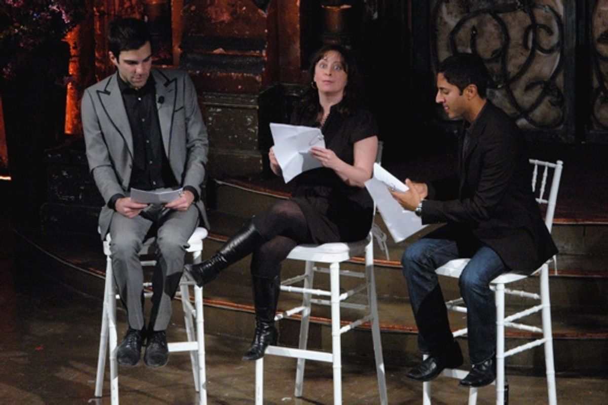 Zachary Quinto, Rachel Dratch, and Maulik Pancholy at 