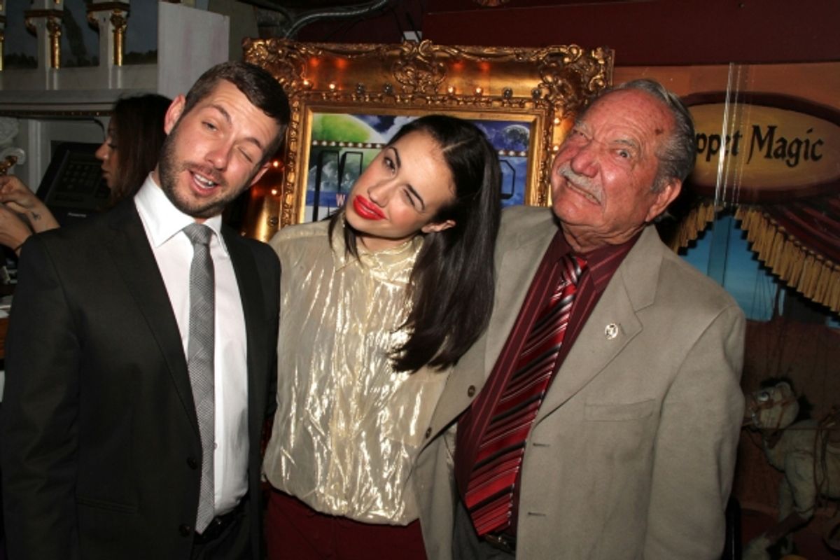 Producer Matt Patton, Miranda (Colleen Ballinger) and Magic Castle co-founder Milt Larsen
 at 