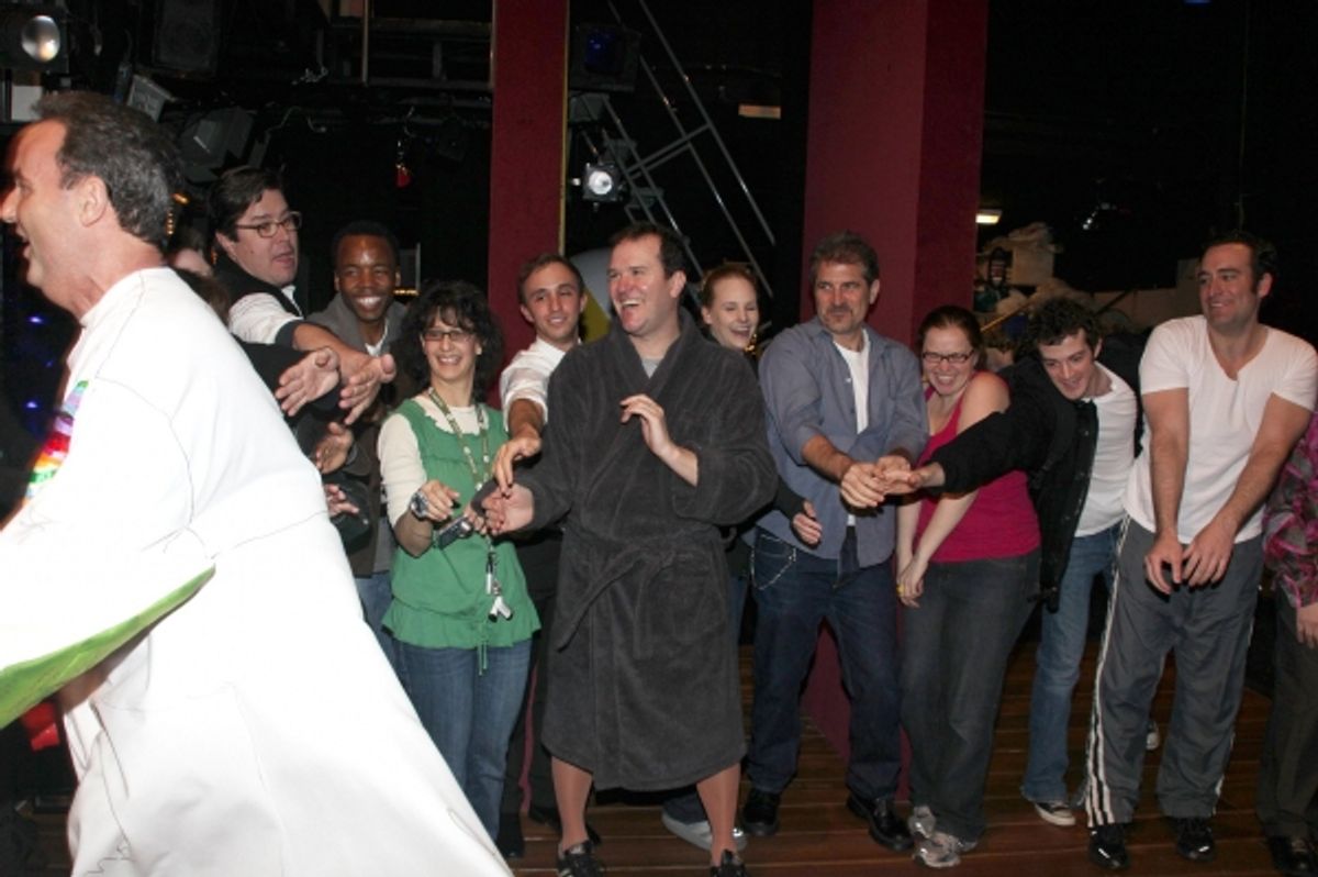 Dale Hensley (Gypsy Winner- La Cage) with ensemble cast including Douglas Hodge & A.J. Shively at 