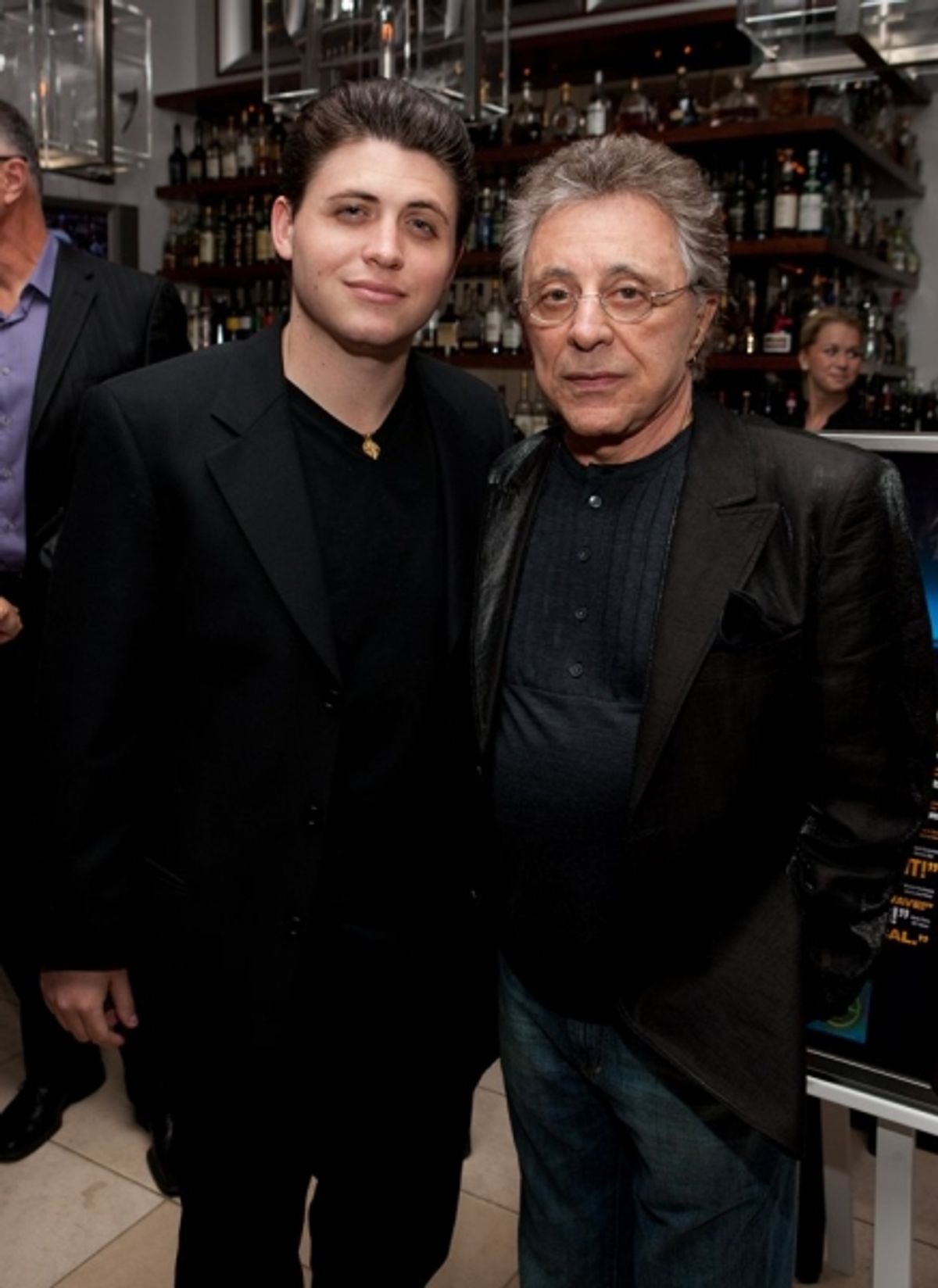Frankie Valli Jr. and Frankie Valli Sr. 
 at 