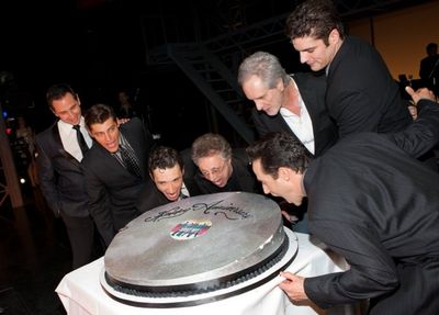 Travis Cloer, Deven May, Rick Faugno, Frankie Valli, Bob Gaudio, Peter Saide and Jeff Photo