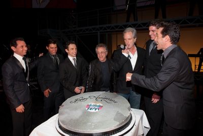 Travis Cloer, Deven May, Rick Faugno, Frankie Valli, Bob Gaudio, Peter Saide and Jeff Photo