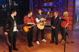 Michael Esper, John Gallagher Jr. and Stark Sands with Regis Philbin and Kelly Ripa @ BroadwayWorld Michael Esper, John Gallagher Jr. and Stark Sands with Regis Philbin and Kelly Ripa Photo