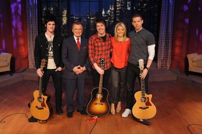 Michael Esper, Regis Philbin, John Gallagher Jr., Kelly Ripa and Stark Sands Photo
